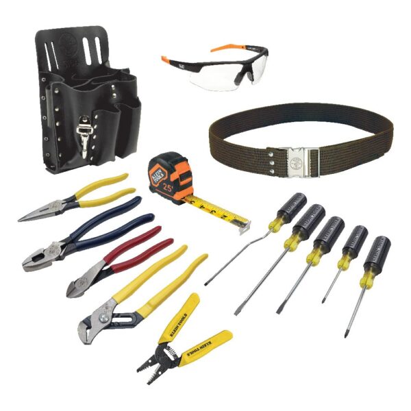 Klein Tools 80014 Kit de herramientas para electricista con herramientas manuales Klein y protección ocular, viene en bo