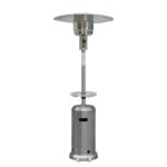 Calentador de Patio Hiland HLDS01-BST Propano 48000 BTU Acero Inoxidable con Mesa y Ruedas