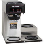 BUNN VP17-3, Cafetera comercial de colado de perfil bajo de 12 tazas, 3 calentadores inferiores, 13300.0003, plateado