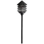Luminaria Kichler 15205BKT Six Groove Path Spread para Exterior 9.5 Pulgadas Acabado Negro Texturizado