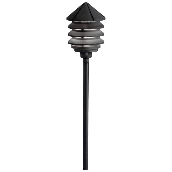 Luminaria Kichler 15205BKT Six Groove Path Spread para Exterior 9.5 Pulgadas Acabado Negro Texturizado