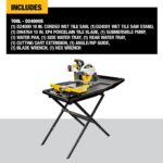 DEWALT Sierra para baldosas húmedas con soporte, 10 pulgadas, con cable (D24000S)