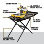 DEWALT Sierra para baldosas húmedas con soporte, 10 pulgadas, con cable (D24000S)