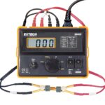 Extech 380460 Medidor de milliohmios de precisión 110 VCA - Clip Kelvin de 4 hilos, resolución de 0.1 mΩ, LCD grande de