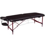 Mesa de Masaje Portátil Master Massage Zephyr 24351R Aluminio Negro 28 x 72 Pulgadas Capacidad 450 Libras