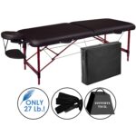Mesa de Masaje Portátil Master Massage Zephyr 24351R Aluminio Negro 28 x 72 Pulgadas Capacidad 450 Libras