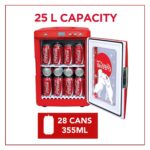 Mini refrigerador retro de 25 L de Coca-Cola con diseño de oso polar, enfriador/calentador portátil para aperitivos, beb