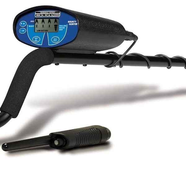 Detector de metales Bounty Hunter Quick Silver QSIGWP con puntero pantalla LCD bobina de búsqueda 8 pulgadas