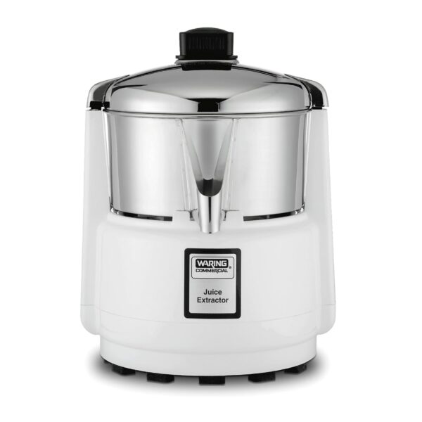 Waring Máquina extractora de jugo comercial de servicio medio, motor de 3600 RPM, cesta de acero inoxidable, jugo sin pu