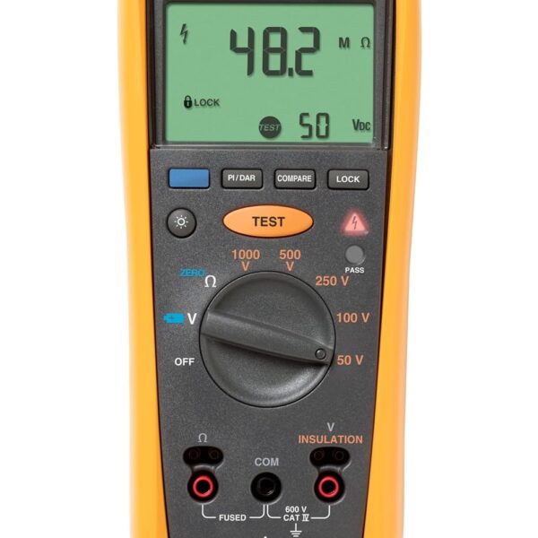 Fluke, megóhmetro digital | Pruebas avanzadas de aislamiento industrial y eléctrico, múltiples voltajes de prueba: 50 V,