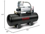Kit Compresor de Aire Viair 20005 150 PSI Montado en Tanque de 2 Galones 12 Voltios