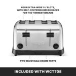 Waring (WCT708) Tostadora emergente de cuatro compartimentos, plateada