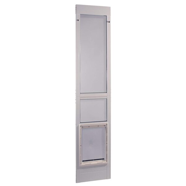 Puerta Modular de Aluminio para Mascotas Ideal Pet Products MODPATXLW Extra Grande Blanco Altura Ajustable 77 5/8 a 80 3