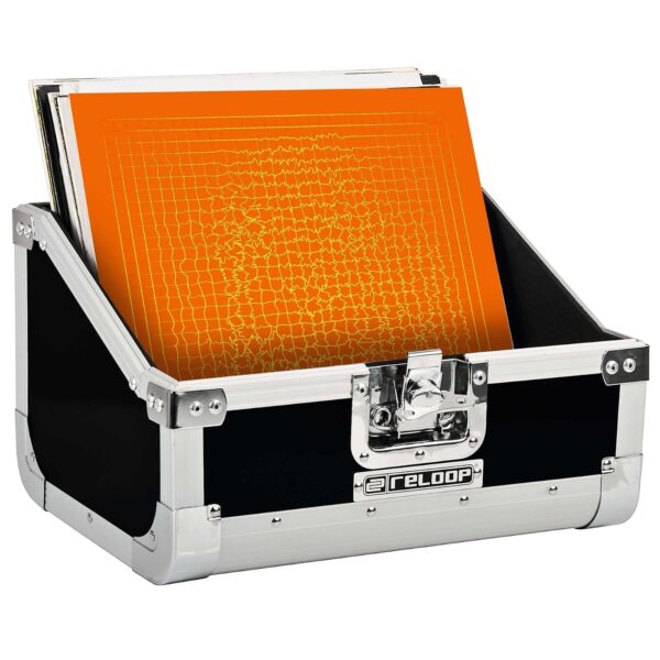 Reloop AMS-REC-CASE-80-BLK - Estuche para discos clásicos, ángulos protectores redondos, bloqueo de mariposa de perfil b