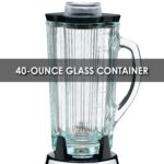 Waring Comercial BB900G licuadora de barra cromada de 1/2 HP con contenedor de vidrio de 40 onzas color plateado