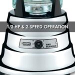 Waring Comercial BB900G licuadora de barra cromada de 1/2 HP con contenedor de vidrio de 40 onzas color plateado