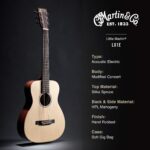 Martin LX1E guitarra acústica con electrónica Fishman Sonitone, con tapa de abeto sólido de Sitka, modificada O - cuerpo