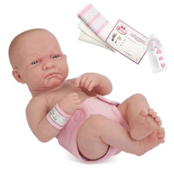 Muñeca Bebé JC Toys La Newborn 18501 First Day Real Girl 14 Pulgadas Vinilo Anatómicamente Correcta