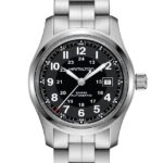 Reloj Hamilton Khaki Field Auto H70515137 caja de acero inoxidable de 42 milímetros esfera negra cristal de zafiro resis
