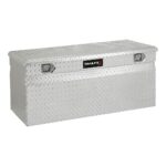 Trailfx Caja de herramientas con una sola tapa con puntales, banda de rodadura de diamante pulido de calibre 16, capacid
