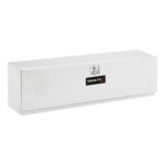 TrailFX Caja de herramientas de montaje superior de una sola puerta pulida calibre 16 de aluminio con banda de rodadura