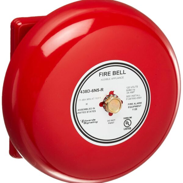Edwards-Signaling Campana de fuego, roja, 6 pulgadas.