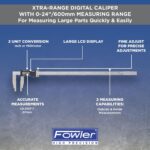Fowler Xtra-Range calibre electrónico, resolución de 0.0005 pulgadas, 1