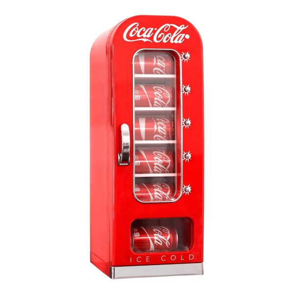 Coca-Cola AC/DC Retro Enfriador Eléctrico Expendedor con Capacidad para 10 Latas - Máquina Expendedora de Bebidas con En