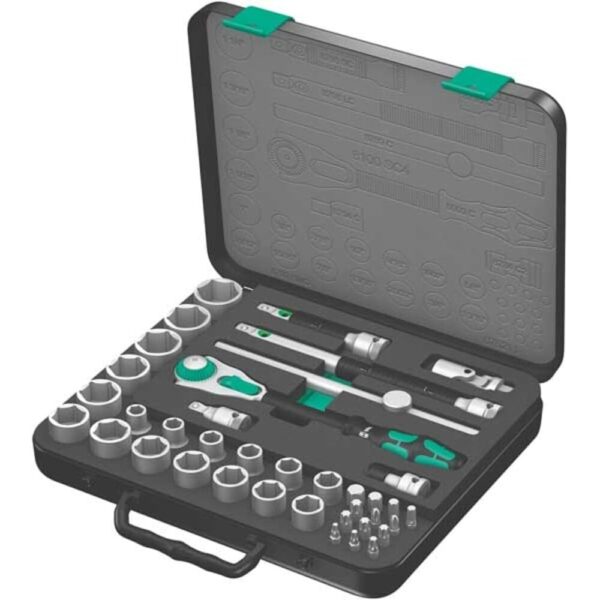 Wera 5003647001 Zyklop 8100 SC Juego de trinquete SAE de 4 1/2 pulgadas, 38 piezas