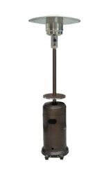 Calentador de Patio AZ Patio Heaters HLDS01-WCGT 48000 BTU Bronce Martillado Poste Único con Mesa Ajustable