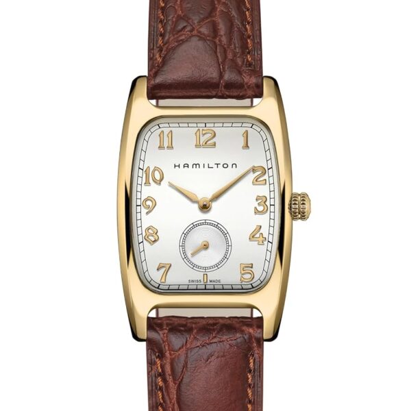 Reloj Hamilton American Classic Boulton H13431553 para Hombre Caja de Acero Inoxidable Esfera Blanca Correa de Cuero Cri