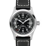 Reloj de pulsera Hamilton Khaki Field Auto H70455733 para hombre caja de acero inoxidable 38 milímetros esfera negra cor