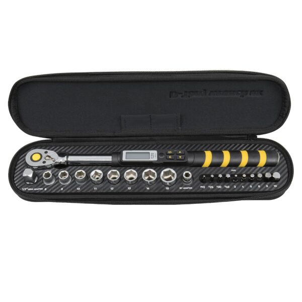 Topeak D-Torq Wrench DX - Llave dinamométrica digital - 4-80 Nm (unidad de 3/8 ″) con 8 enchufes y 10 puntas hexagonales