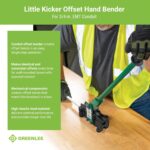 Greenlee 1811 Little Kicker Offset Hand Bender para conducto EMT de 3/4", plata/verde