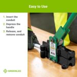 Greenlee 1811 Little Kicker Offset Hand Bender para conducto EMT de 3/4", plata/verde