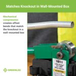 Greenlee 1811 Little Kicker Offset Hand Bender para conducto EMT de 3/4", plata/verde