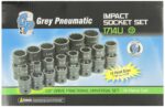 Grey Pneumatic 1714U - Juego fraccionario universal de longitud estándar de 12 puntos, 1/2", 14 piezas