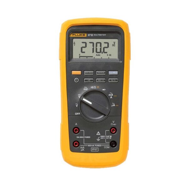 Multímetro Fluke 27II AVG Voltaje CA CC 1000V Corriente 10A Certificación IP67