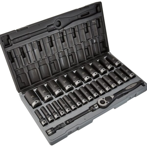 Grey Pneumatic 82629MD Juego de Dados Duo Métricos de 1/2" de Impulso de 6 Puntos de Longitud Profunda - 29 Piezas