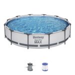 Piscina Bestway Steel Pro MAX 12 pies x 30 pulgadas Redonda Gris