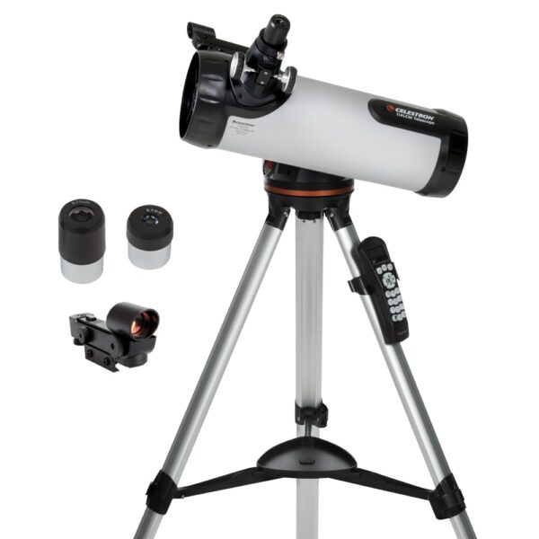 Celestron - Telescopio Newtoniano Computarizado 114LCM - Telescopios para Principiantes - 2 Oculares - Trípode de Altura