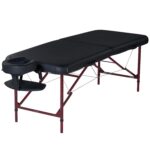 Mesa de Masaje Portátil Master Massage Zephyr 28256 Aluminio Negro 28 Pulgadas de Ancho 72 Pulgadas de Largo Altura Ajus