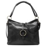 Bolso Tote Floto Tavoli Modelo 5541 Negro Mediano Piel de Becerro 11 x 5 x 12 pulgadas