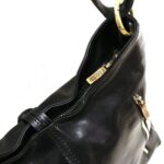 Bolso Tote Floto Tavoli Modelo 5541 Negro Mediano Piel de Becerro 11 x 5 x 12 pulgadas