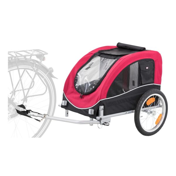 Remolque de Bicicleta para Perros TRIXIE Modelo 12814 Rojo hasta 48 Libras 53.94 x 24.8 x 26.77 Pulgadas