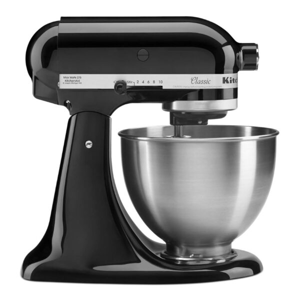 Batidora clásica de pie KitchenAid K45SSWH K45SS, 275 W, 4 1/2 qt, Negro ónice