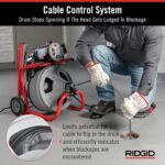 RIDGID 26998 Modelo K-400 Kit de Máquina de Tambor de Limpieza de Drenaje de 120 Voltios con Cable C-45IW de 1/2" x 75',