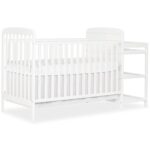 Combo Cuna Convertible y Cambiador Dream On Me Modelo 678-W 3 en 1 Tamaño Completo Blanco Madera de Pino
