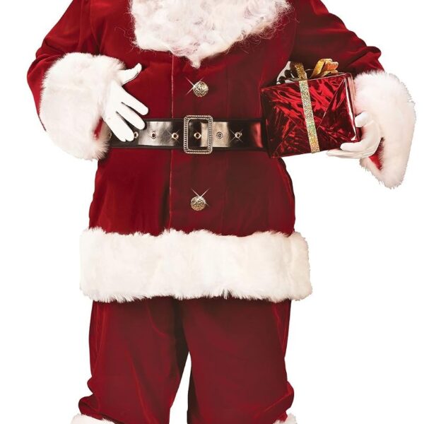 Disfraz de Santa Claus Super Deluxe FunWorld Modelo 7544 Talla XXL Rojo Blanco Poliéster