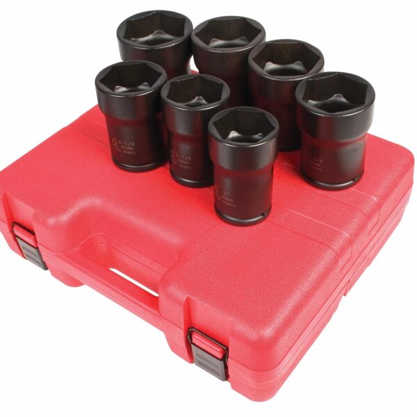 SUNEX TOOLS 4667 Juego de dados de impacto para piñón de camión de accionamiento de 3/4 pulgadas, 7 piezas